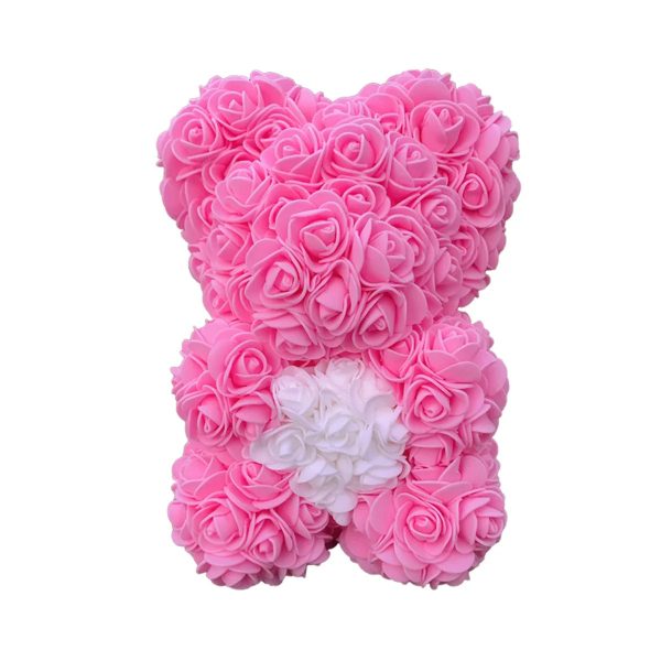 25 cm Rose Teddy Bear Artificial Foam Flower Gift