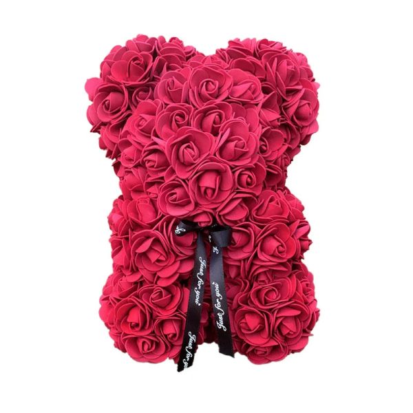 25 cm Rose Teddy Bear Artificial Foam Flower Gift