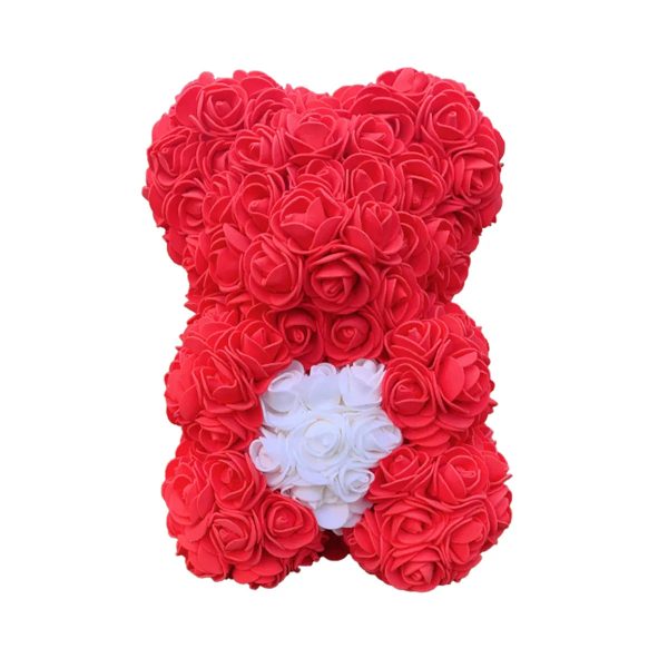 25 cm Rose Teddy Bear Artificial Foam Flower Gift