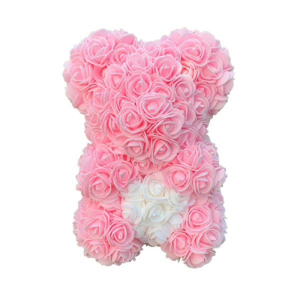 25 cm Rose Teddy Bear Artificial Foam Flower Gift
