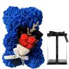 25cm Artificial Rose Bear with Gift Box