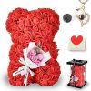 25cm Artificial Rose Bear with Gift Box