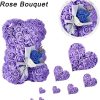 25cm Artificial Rose Bear with Gift Box