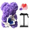 25cm Artificial Rose Bear with Gift Box