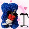 25cm Artificial Rose Bear with Gift Box