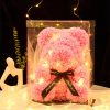 25cm Artificial Rose Teddy Bear with Decorative Light