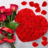25cm Heart-Shaped Artificial Rose Bouquet for Valentine's Day, Wedding, and Home Decoration