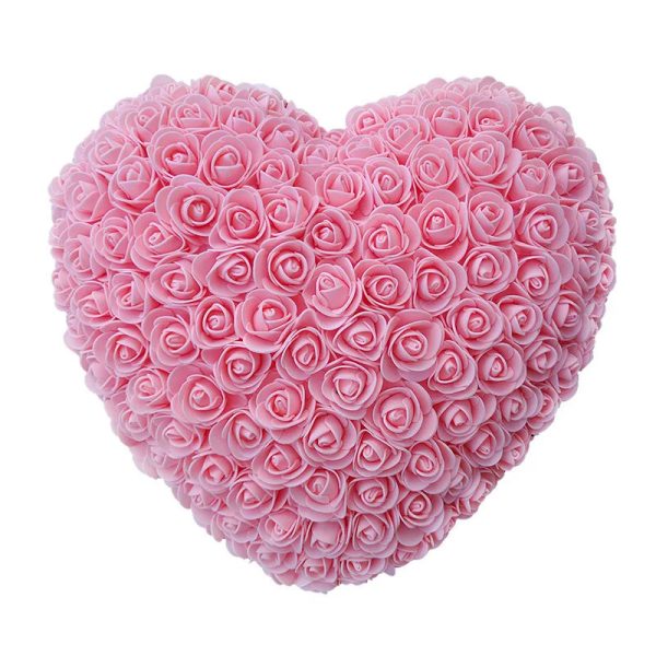 25cm Heart-Shaped Artificial Rose Bouquet for Valentine's Day, Wedding, and Home Decoration