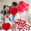 25cm Heart-Shaped Artificial Rose Bouquet for Valentine's Day, Wedding, and Home Decoration