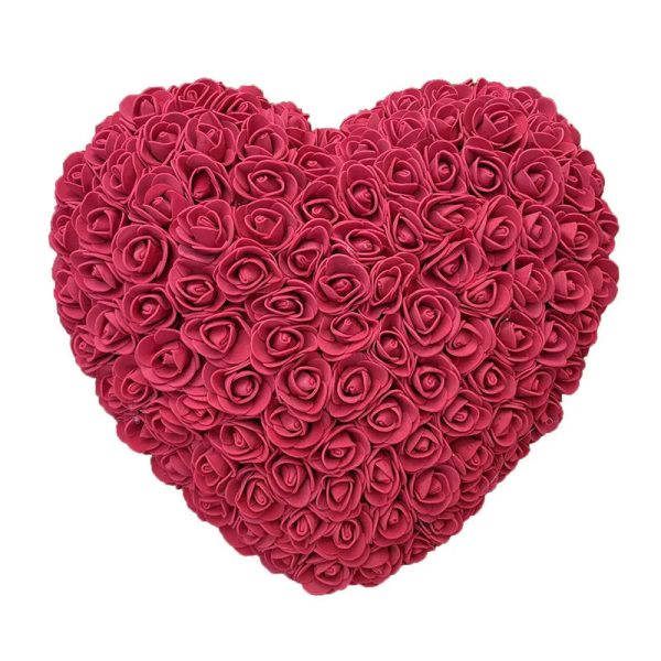 25cm Heart-Shaped Artificial Rose Bouquet for Valentine's Day, Wedding, and Home Decoration