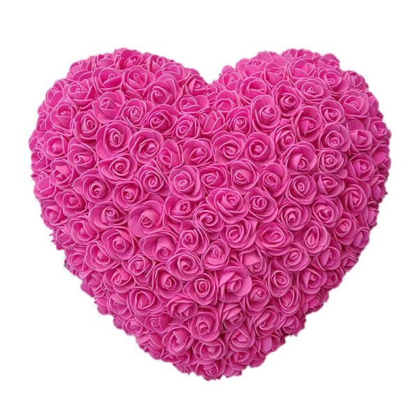 25cm Heart-Shaped Artificial Rose Bouquet for Valentine's Day, Wedding, and Home Decoration