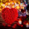 25cm Heart-Shaped Artificial Rose Bouquet for Valentine's Day, Wedding, and Home Decoration