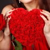 25cm Heart-Shaped Artificial Rose Bouquet for Valentine's Day, Wedding, and Home Decoration