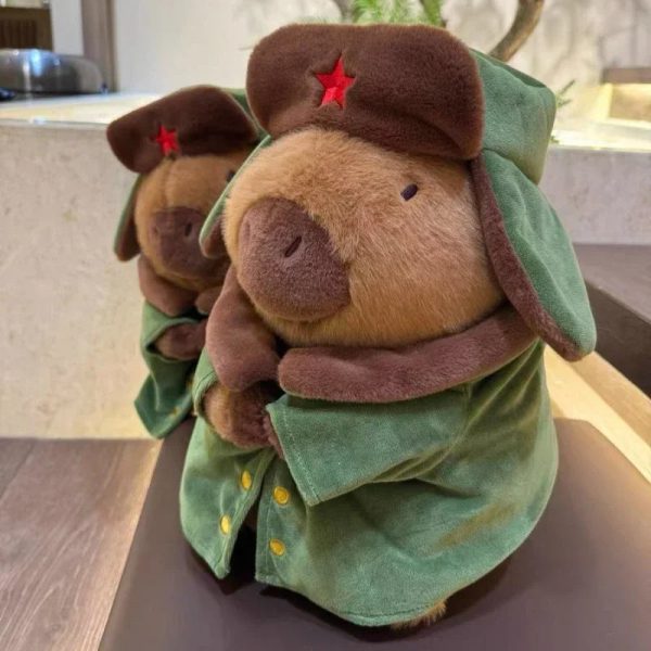25cm Kapibara Plush Toy with Jacket Soft Stuffed Animal Doll for Gifts