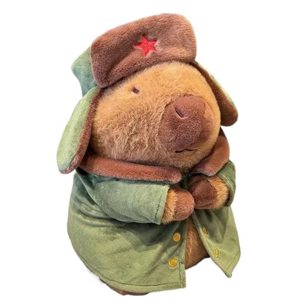 25cm Kapibara Plush Toy with Jacket Soft Stuffed Animal Doll for Gifts