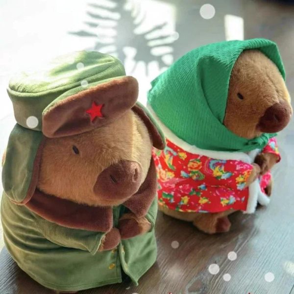 25cm Kapibara Plush Toy with Jacket Soft Stuffed Animal Doll for Gifts