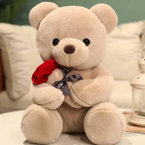 25cm Rose Teddy Bear Plush Toy Romantic Gift for Valentine's Day
