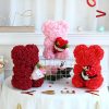 25cm Teddy Rose Bear with Lighted Box Artificial Flower Gift for Valentine's Day and Special Occasions
