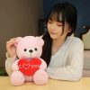 28CM Teddy Bear Plush Toy Holding Heart I Love You