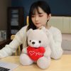 28CM Teddy Bear Plush Toy Holding Heart I Love You