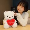 28CM Teddy Bear Plush Toy Holding Heart I Love You