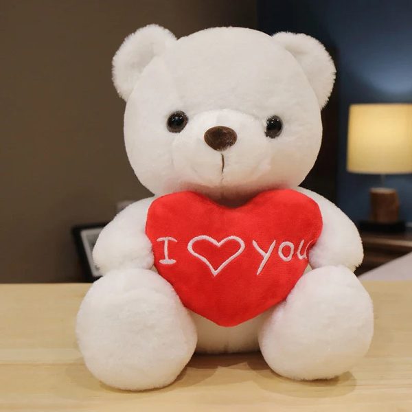 28CM Teddy Bear Plush Toy Holding Heart I Love You
