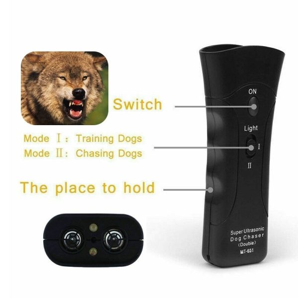 3-in-1 Anti-Barking Device Ultrasonic Repeller & LED Light