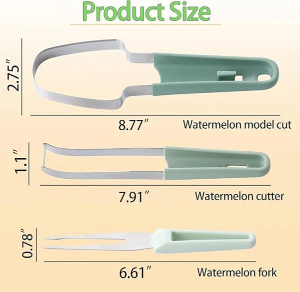 3-in-1 Stainless Steel Watermelon Cutter & Fork