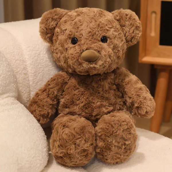 30cm Brown Curly Teddy Bear Plush Soft Stuffed Toy