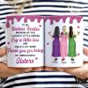 3D Effect Besties Thank You For Being My Unbiological Sister - Personalized White Edge-to-Edge Mug