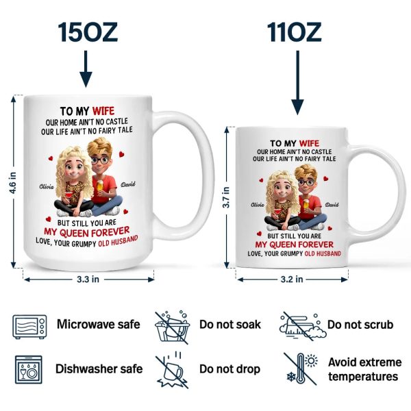 3D Effect Couple To My Wife Our Home Ain't No Castle - Personalized Mug