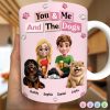 3D Effect Couple You & Me And The Dogs Cats - Personalized White Edge-to-Edge Mug