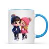 3D Effect Cute Cartoon Couple Walking Personalized Mug, Perfect Valentine'Day Gift for him, Gift for her