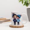 3D Effect Cute Cartoon Couple Walking Personalized Mug, Perfect Valentine'Day Gift for him, Gift for her