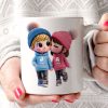 3D Effect Cute Cartoon Couple Walking Personalized Mug, Perfect Valentine'Day Gift for him, Gift for her