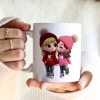 3D Effect Cute Cartoon Couple Walking Personalized Mug, Perfect Valentine'Day Gift for him, Gift for her