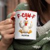 3D Effect Funny Chicken F-CAW-F My Work Vocabulary - Personalized Accent Mug