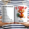 3D Effect Funny Chicken F-CAW-F My Work Vocabulary - Personalized Mug