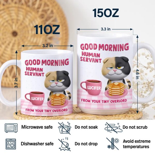 3D Effect Your Tiny Furry Overlords - Personalized White Edge-to-Edge Mug