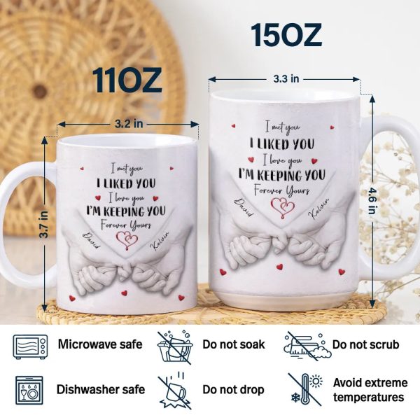 3D Inflated Effect Printed Couple Loved You Then Love You Still - Personalized White Edge-to-Edge Mug