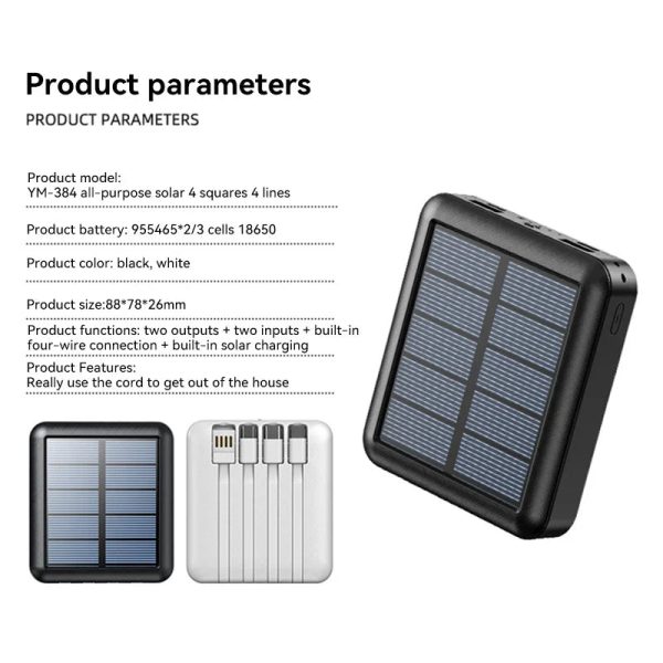 4 In 1 Solar Charging Power Bank