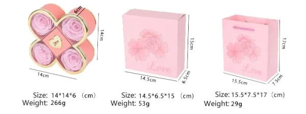 4-Leaf Clover Eternal Rose Jewelry Box with Necklace Gift