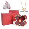 4-Leaf Clover Eternal Rose Jewelry Box with Necklace Gift