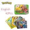 42pcs/set Iron Metal Box Pokemon Cards