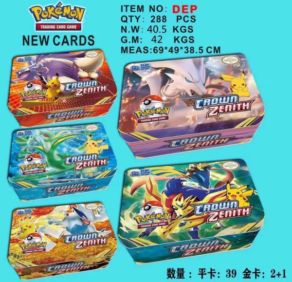 42pcs/set Iron Metal Box Pokemon Cards