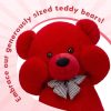 47-Inch Giant Red Teddy Bear Plush Toy Soft and Fluffy Stuffed Animal for Gifts