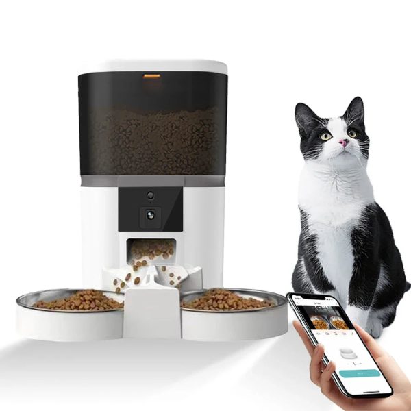 4L Smart Pet Feeder with Camera Automatic Timing Dispenser