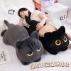 50cm Black Cat Plush Pillow Soft Cuddly Stuffed Toy