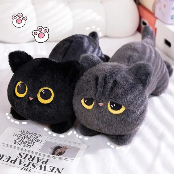 50cm Black Cat Plush Pillow Soft Cuddly Stuffed Toy
