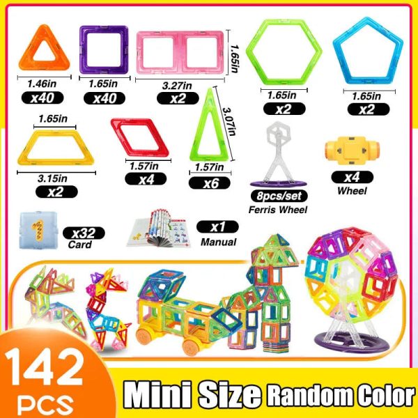 64-184Pcs Kids Magnetic Building Blocks